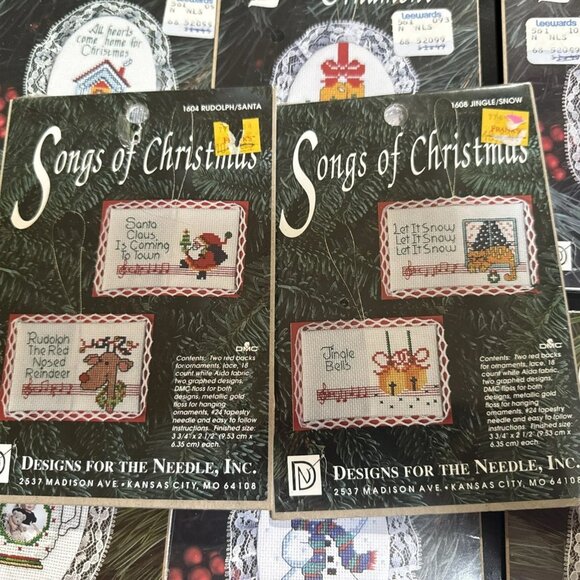 Designs For The Needle  Lace Ornament Christmas With Photo Frame Lot Of 10 Vtg - Picture 6 of 8